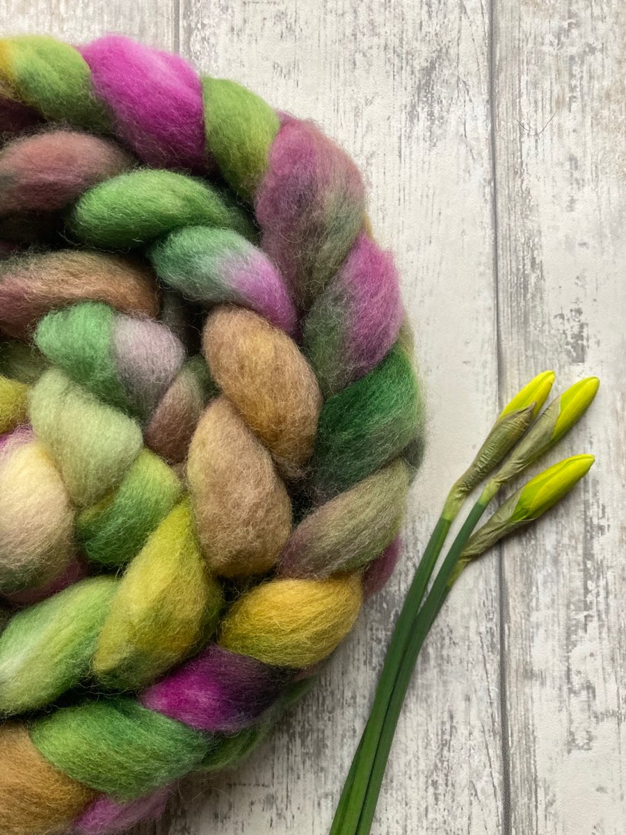 Kent Romney Spinning fibre 100g Hellebores