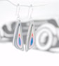 Fordite earrings - super sparkly triangular drops - Image 3