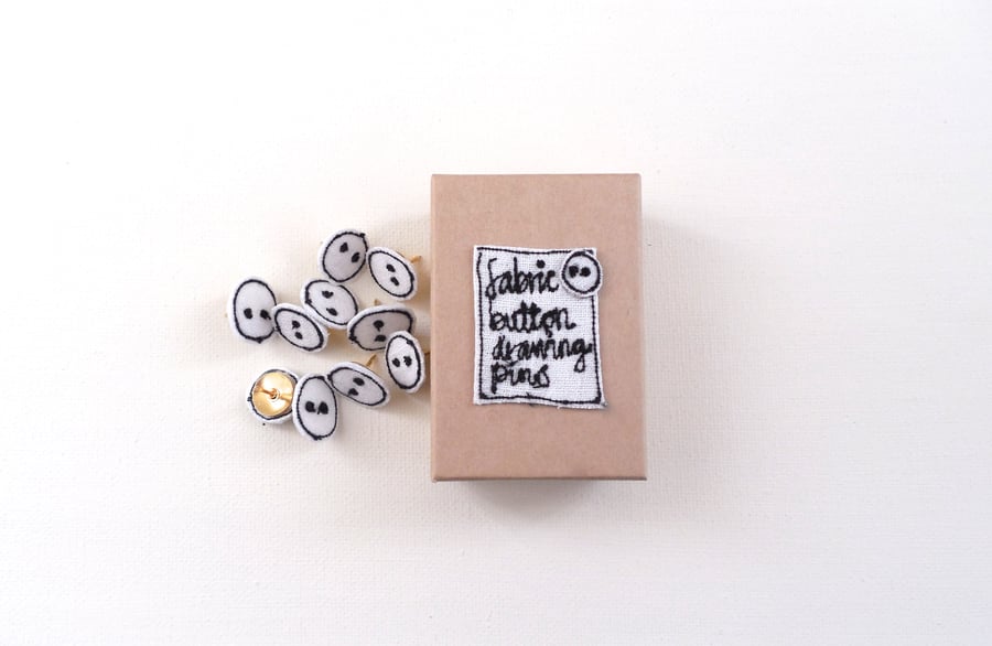 Linen Fabric Button Drawing Pins