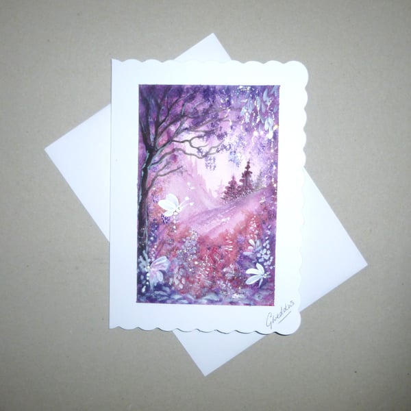 hand painted original art fantasy greetings card ( ref FA 401  G4 )