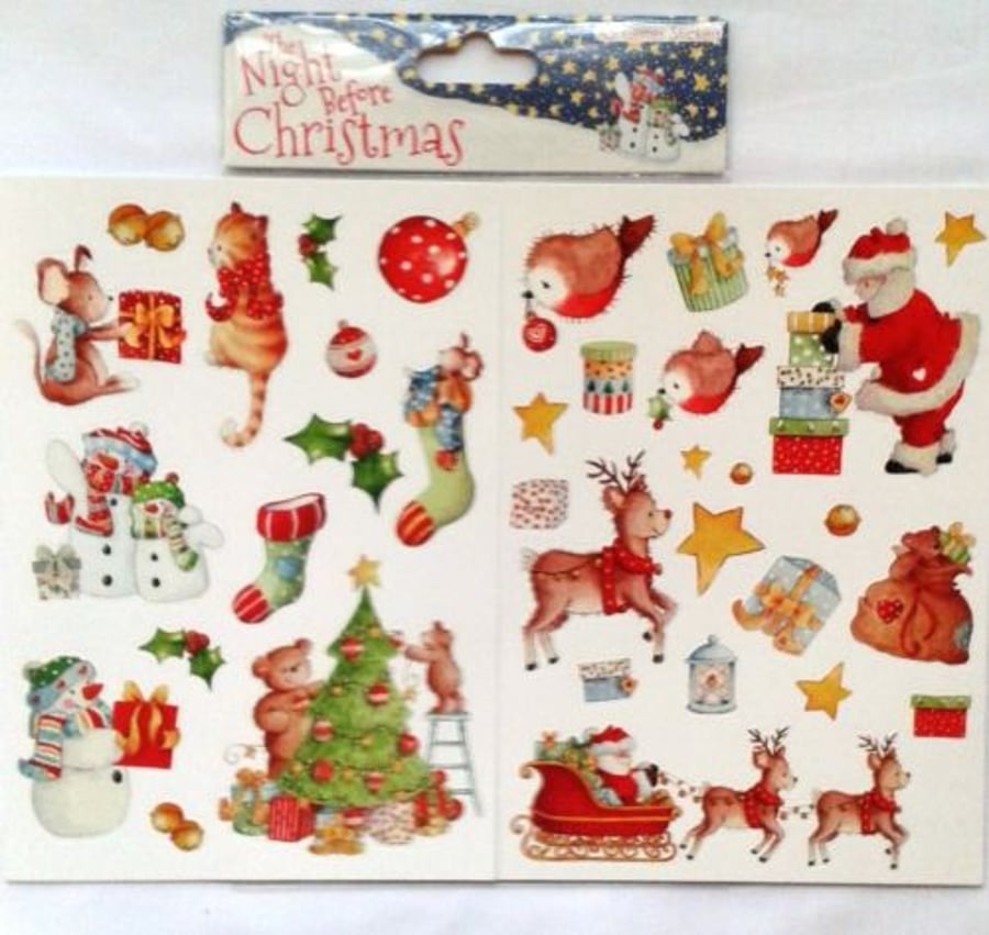The Night Before Christmas by Helz Cuppleditch A5 Glitter Stickers (2 Pack)