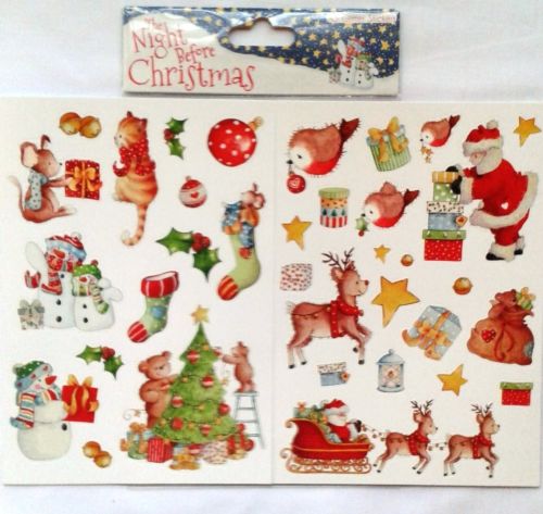 The Night Before Christmas by Helz Cuppleditch A5 Glitter Stickers (2 Pack)