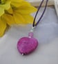 Purple jade heart and amazonite pendant necklace - Image 4