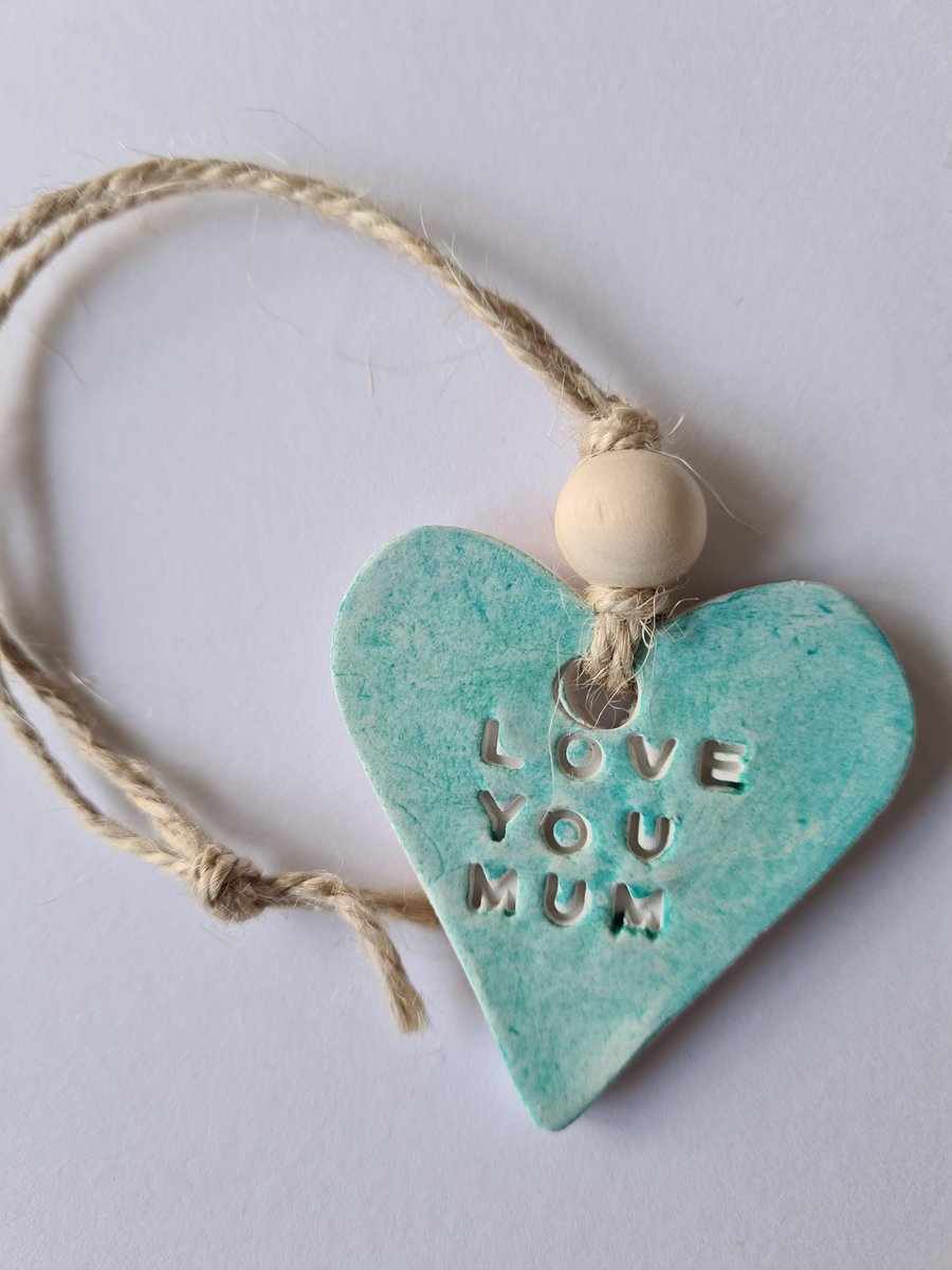FREE DELIVERY Heart Mother's Day clay hanging decoration gift tag