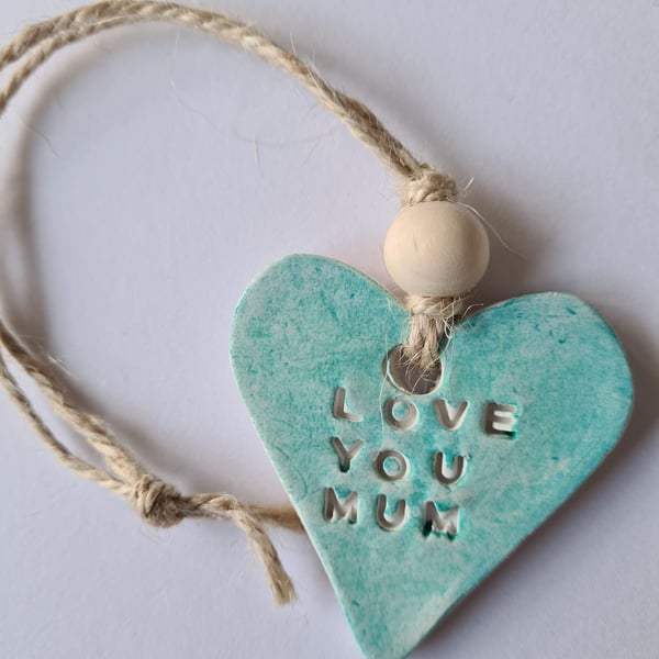 FREE DELIVERY Heart Mother's Day clay hanging decoration gift tag