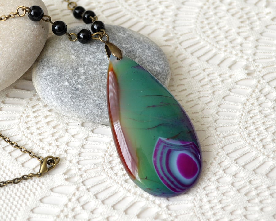 Multi-coloured Agate Pendant