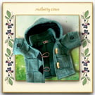 Forest Green Duffle Coat with a Tartan Lined Hood
