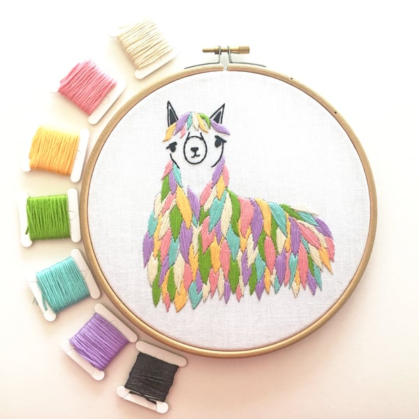 Embroidery Kit - Llama Embroidery Kit, Hand Embroidery