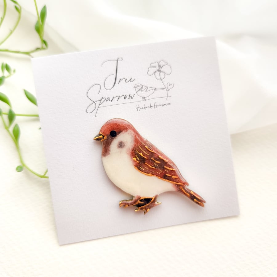 Hand-painted Bird Brooch