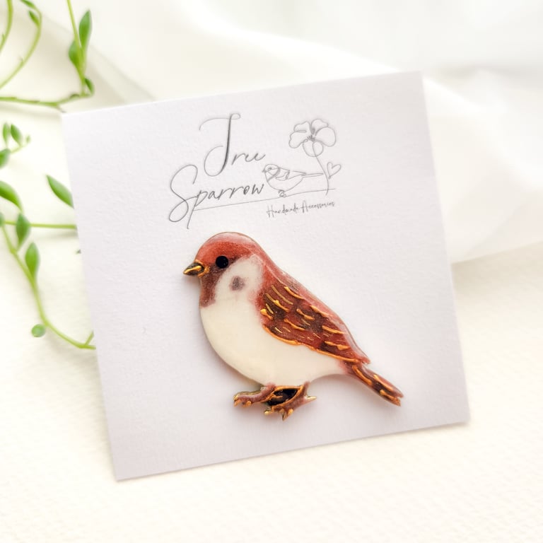 Hand-painted Bird Brooch