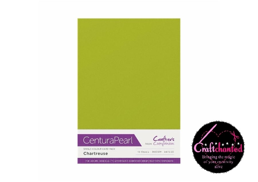 Crafter's Companion Centura Pearl - Single Colour - 10 Sheet Pack - Chartreuse