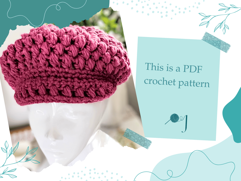 PDF Crochet Chunky Retro Newsboy Cap Pattern