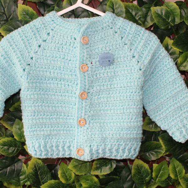 handmade crochet baby cardigan size  3 - 6 months