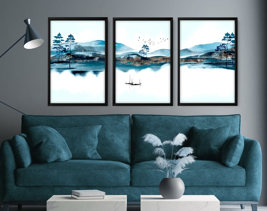 Office decor wall art, Home decor Japanese art, calming zen wall decor, Japandi 