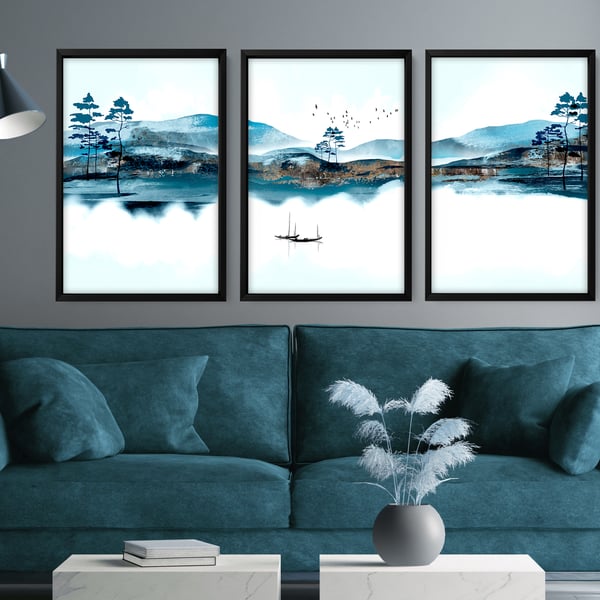 Office decor wall art, Home decor Japanese art, calming zen wall decor, Japandi 