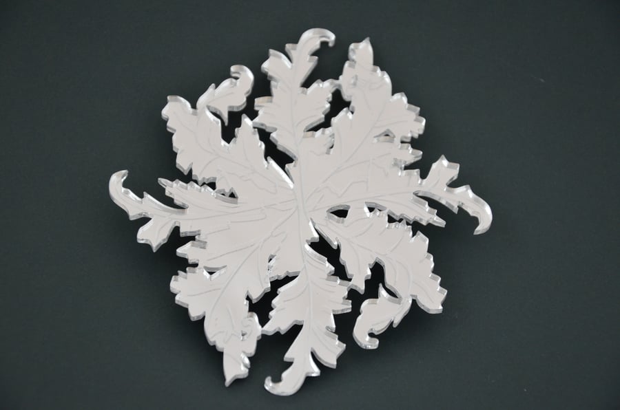 Mirrored acrylic coasters with leaf design