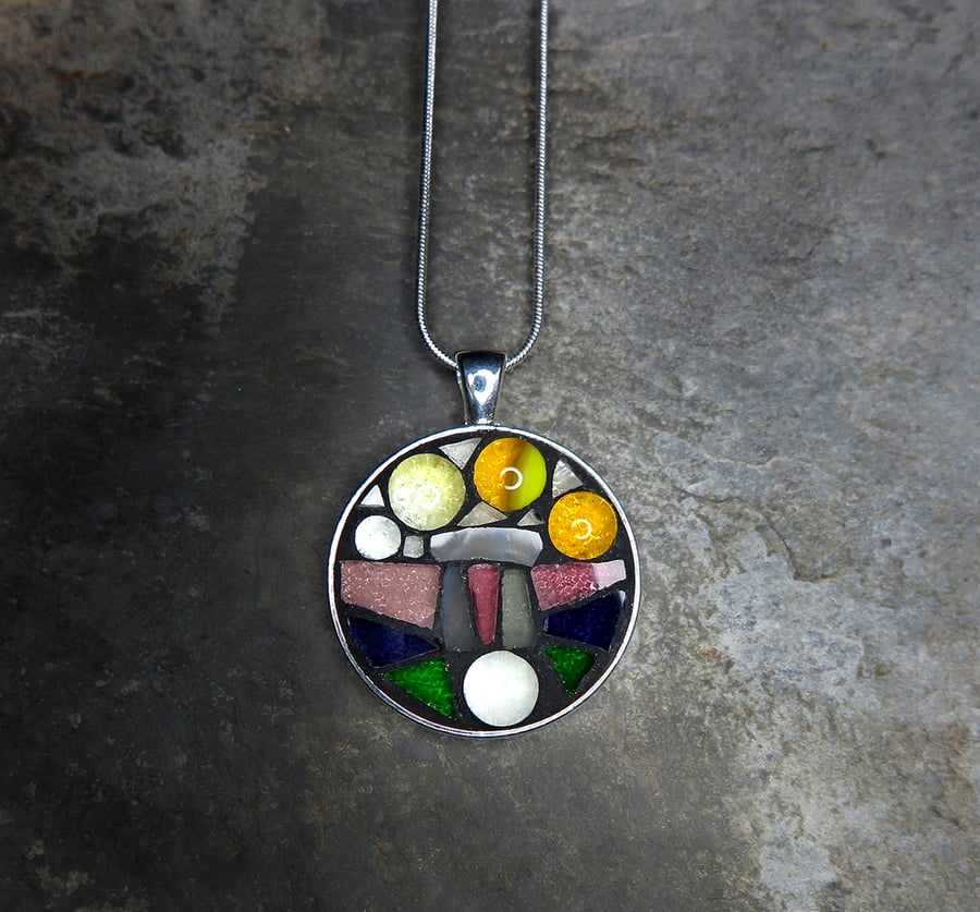 'Standing Stones' - Stained Glass Mosaic Pendant