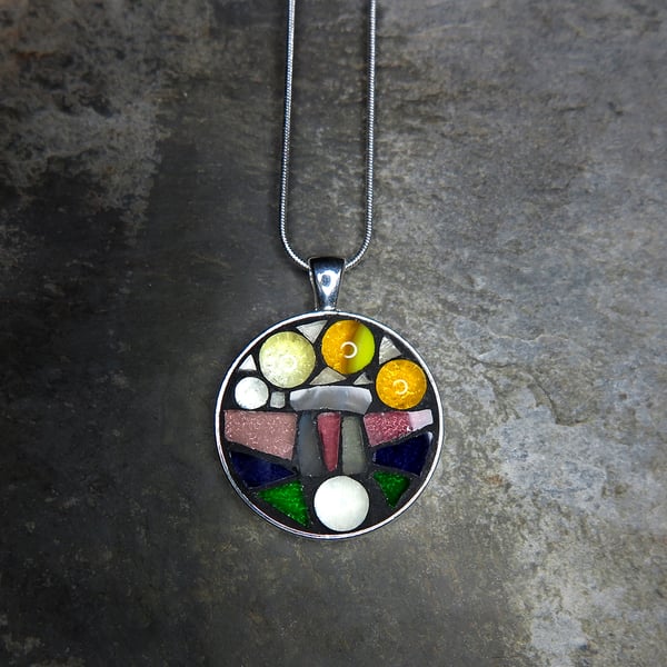 'Standing Stones' - Stained Glass Mosaic Pendant