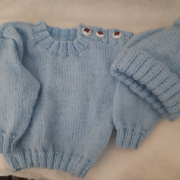 Baby Boys Jumper with matching Hat