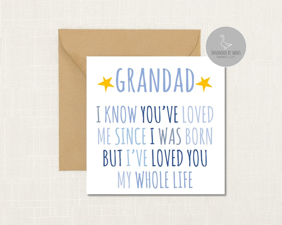 Grandad i know you've loved me since i was born greeting card