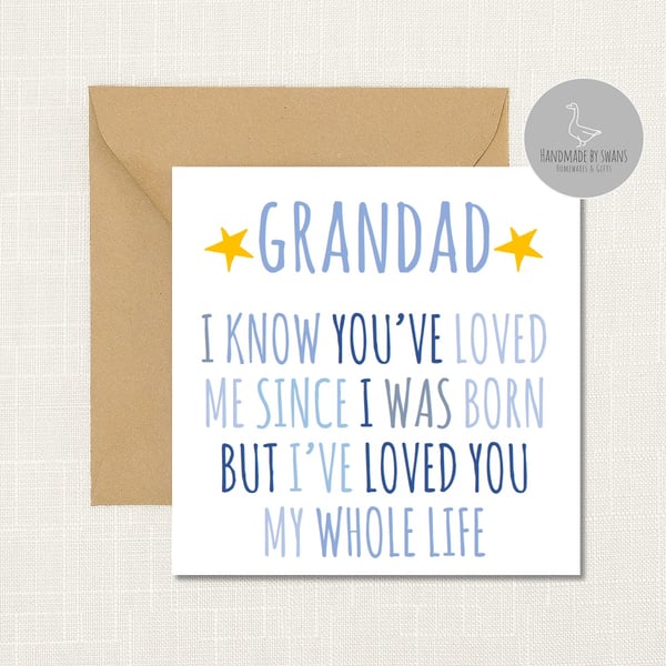 Grandad i know you've loved me since i was born greeting card