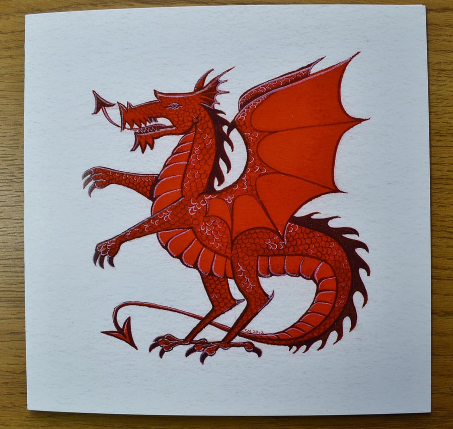 Red Dragon greetings card animal card 