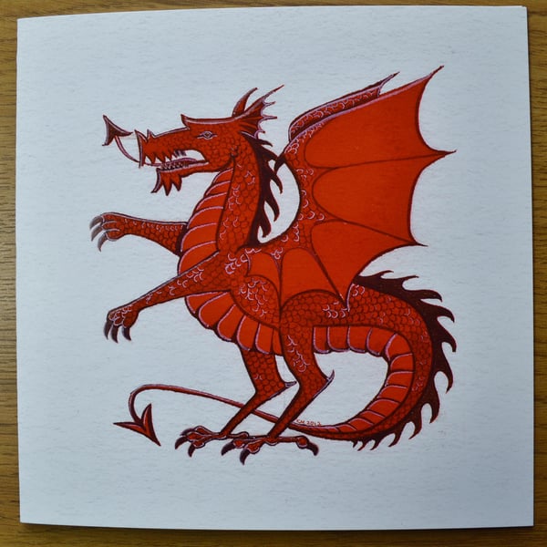 Red Dragon greetings card animal card 