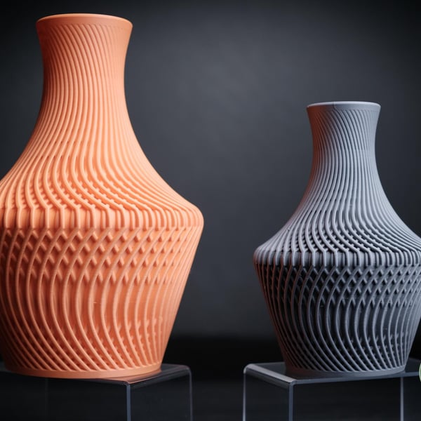 Lucid 3D Printed Vase, Minimalist Geometric Decor, Scandi Style Flower Holder