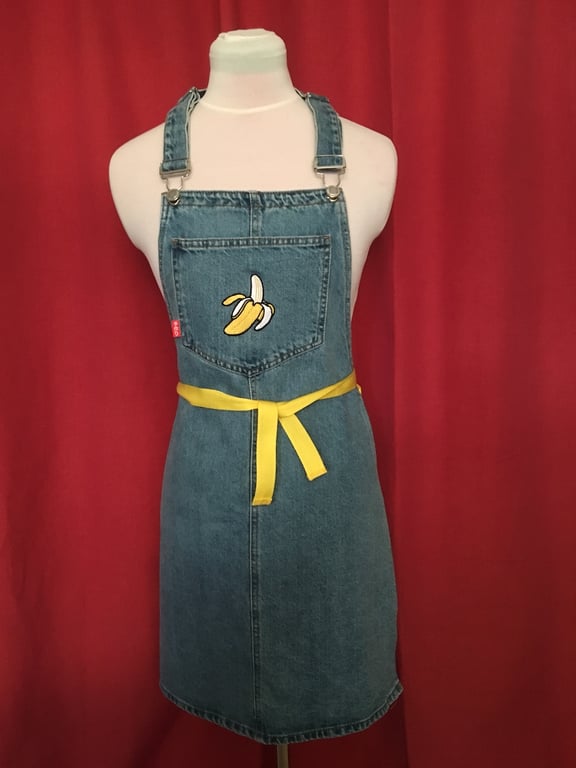 Blue Denim Upcycled Craft Apron