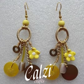Junk Collectors Earrings-Yellow