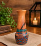 Handcrafted Apple ,  Lacewood , Banksia Vase with Blue & Green Resin . Peacock v