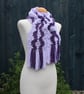 Crochet Stripey Scarf in Lilac and Purple Tweed - Image 9