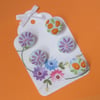5 Vintage Embroidery Buttons