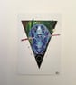 Space Dawg Blue Dachshund A6 Print Postcard & Kraft Brown Envelope - 'Balance' - Image 2