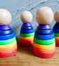 5 x Rounded  body UNPAINTED  6cm peg dolls  with GROOVES lady girl Woman  - Image 2