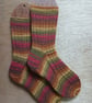 Socks, hand knitted, SMALL, adult size 4-5