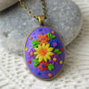 Polymer Clay Pendant Purple