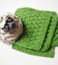 British sheep wool coasters - Apple green doilies - UK handmade gift  - Image 1