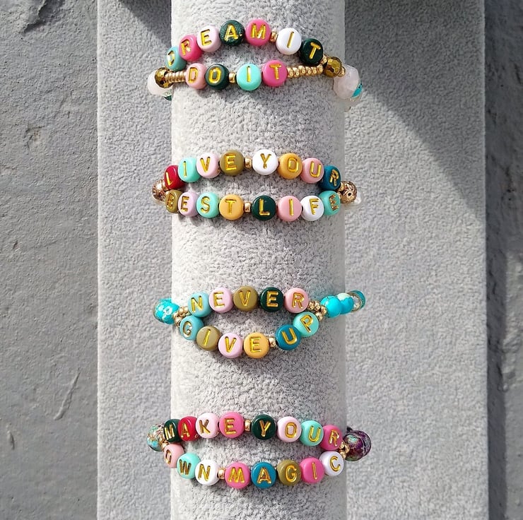 Imagination Art Festival Inspired Bracelet Pony Beads Stretchy Custom Word  Letter Jewelry Figment of the Imagination 