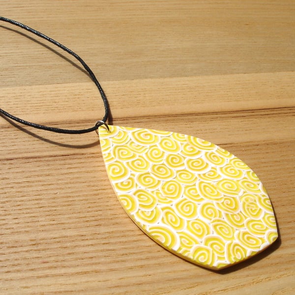 Lemon Swirl Millefiori Polymer Clay Pendant