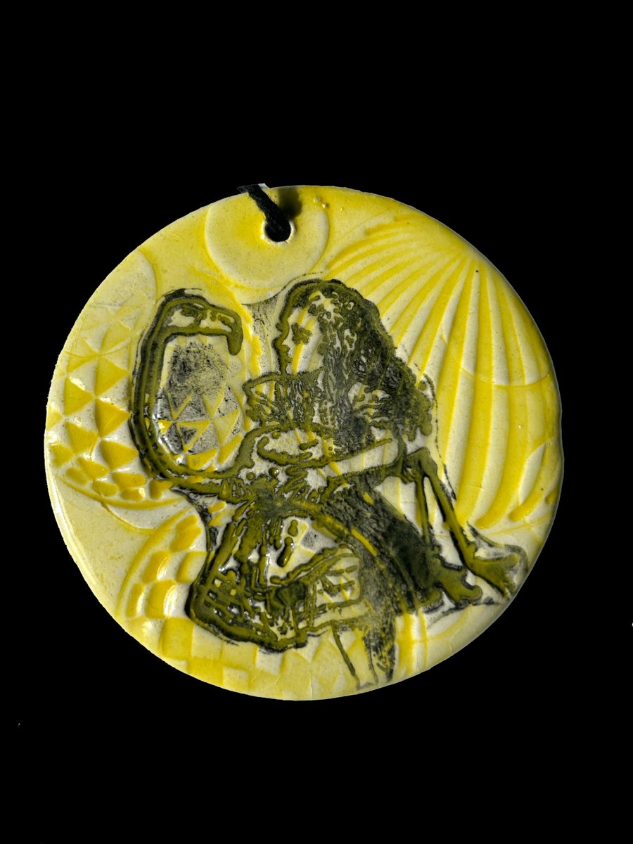 Ceramic Keepsake Wall Hanging: Yellow Alice