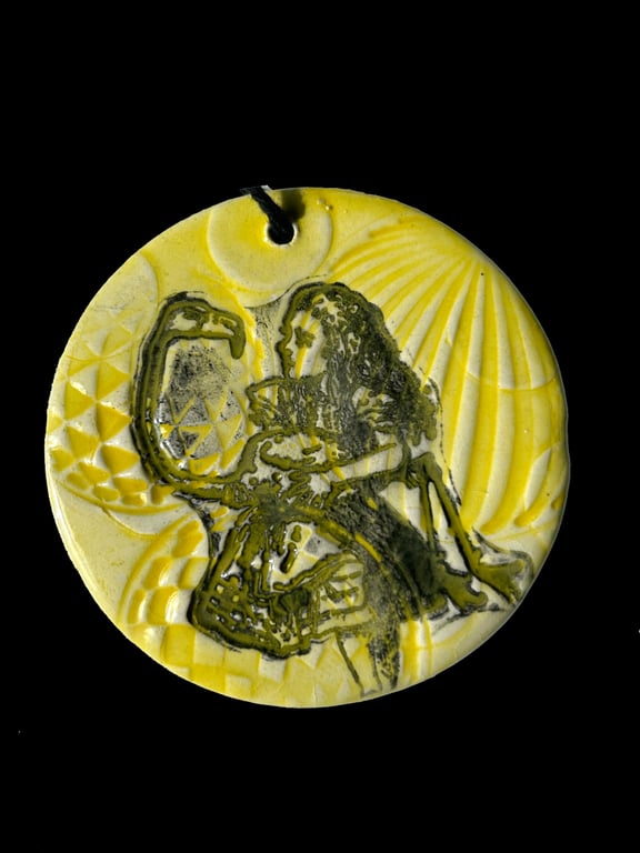 Ceramic Keepsake Wall Hanging: Yellow Alice