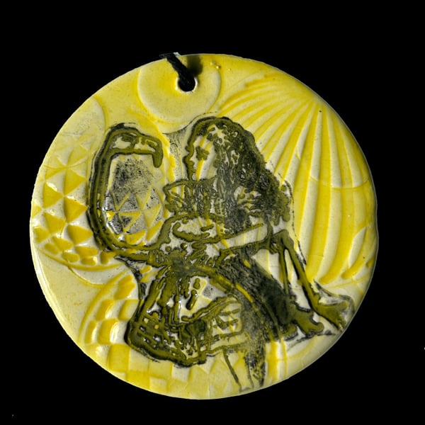 Ceramic Keepsake Wall Hanging: Yellow Alice
