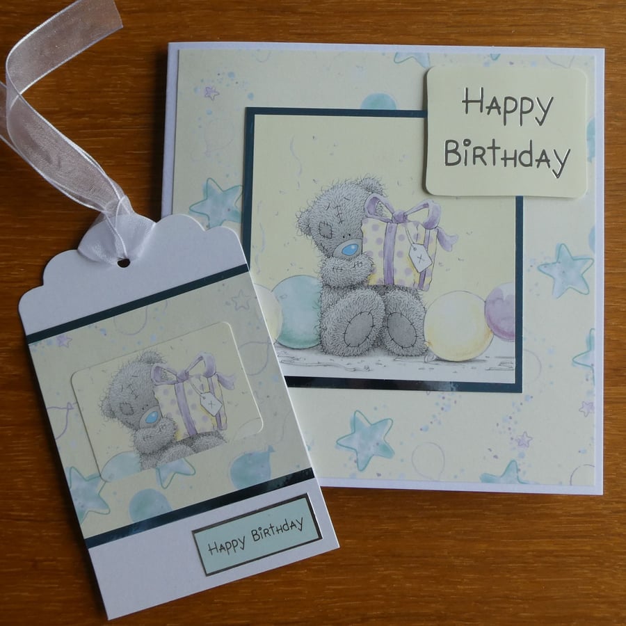 Tatty Teddy Happy Birthday Card and Gift Tag Set