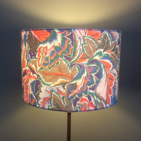 Ornate Multicoloured ATLANTA French 80s Vintage Fabric Lampshade