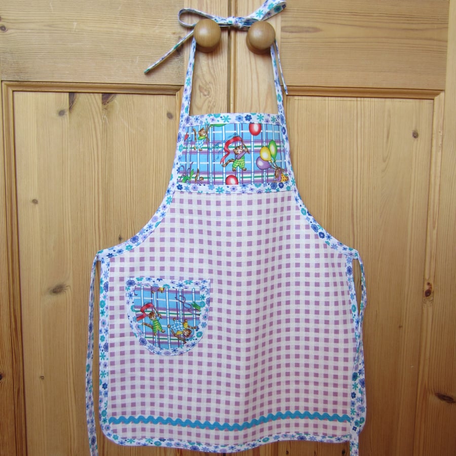 Child's Lilac and Blue Cat Apron