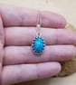 Small Sterling silver Turquoise pendant. December birthstone necklace - Image 3