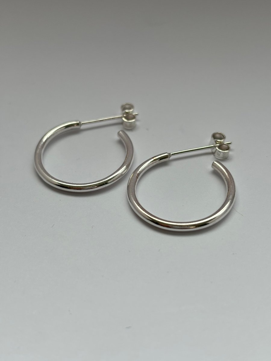 Sterling silver hoop stud earrings