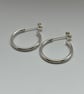 Sterling silver hoop stud earrings