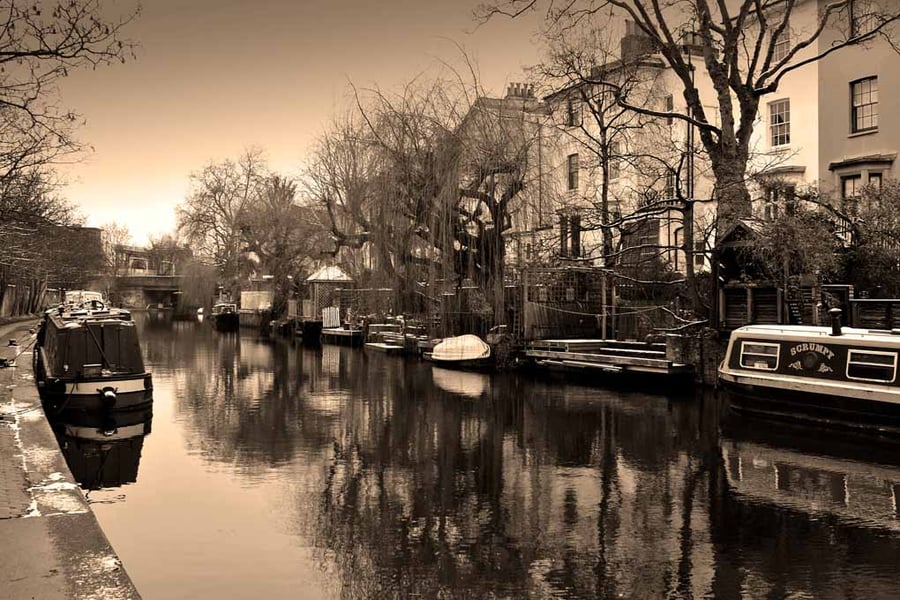 Narrow Boats Regent's Canal Camden London UK Photograph Print